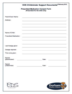 Prescribed Medication Consent Form