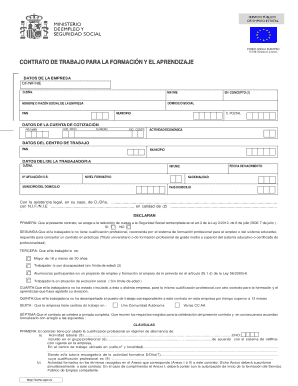 Contrato de Trabajo para la Formación y el Aprendizaje