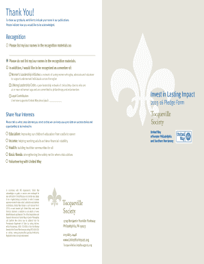 United Way Recognition and Donation Form