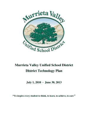 Tech Plan Template - Murrieta Valley Unified School District