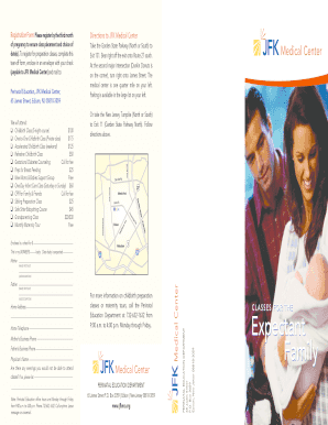 JFK Medical Center Childbirth Preparation Registration Form