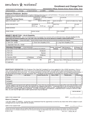 Employee Enrollment and Change Form