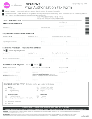Prior Authorization Fax Form