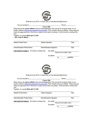 Student Course Enrollment Agreement Form