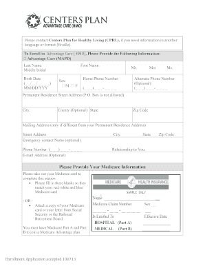 Advantage Care Medicare Advantage Enrollment Form