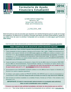 Formulario de Ayuda Financiera Estudiantil