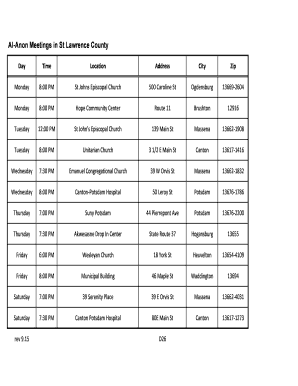 Al-Anon Meetings Schedule