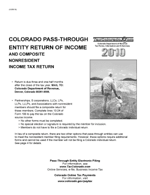 Colorado Nonresident Pass-Through Entity Tax Forms