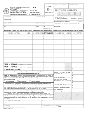 Missouri Sales Tax Return Form