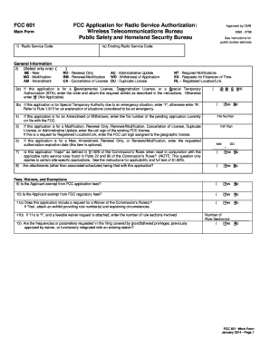FCC 601 Application for Radio Service Authorization