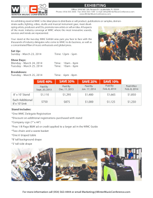 Winter Music Conference Exhibitor Registration Form