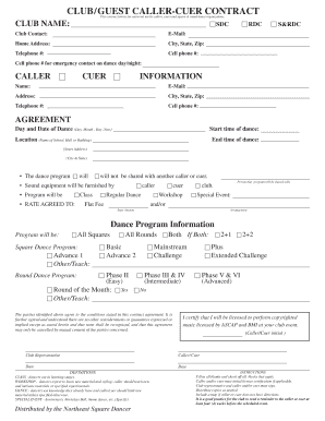 Club Guest Caller Cuer Contract