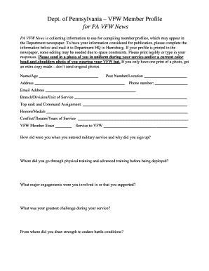 VFW Member Profile Form
