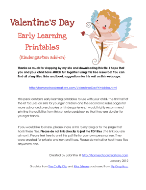 Valentine's Day Early Learning Printables