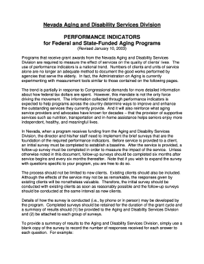 Nevada Aging Services Performance Indicators