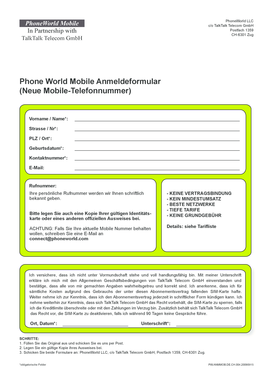 Sample proposal for website design and development pdf - Phone World Mobile Anmeldeformular Neue Mobile-Telefonnummer - talk-talk