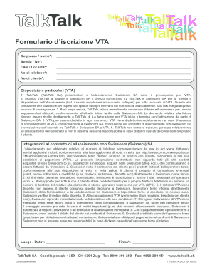 Formulario d’iscrizione VTA