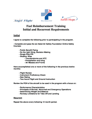 Fuel Reimbursement Training Agreement