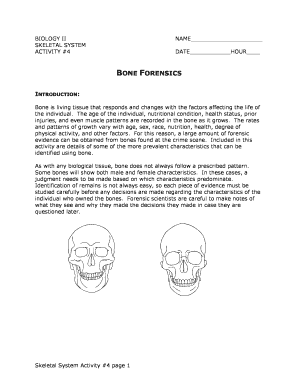 Bone Forensics Activity