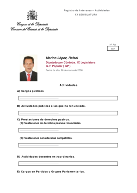 Registro de Intereses – Actividades