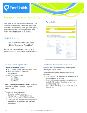 Fillable Online Using Our Provider Search Tool Coventry Health Care Fax Email Print Pdffiller