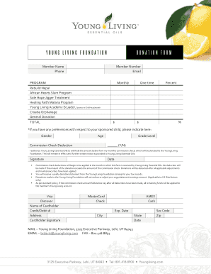 Young Living Foundation Donation Form