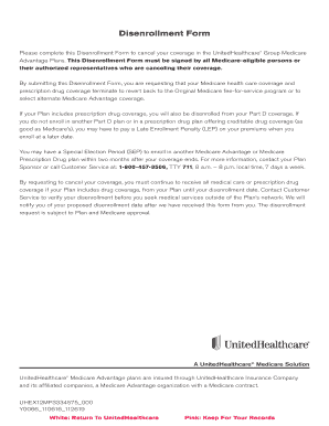 UnitedHealthcare Medicare Advantage Disenrollment Form