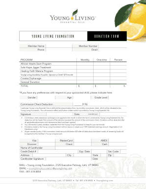 Young Living Foundation Donation Form