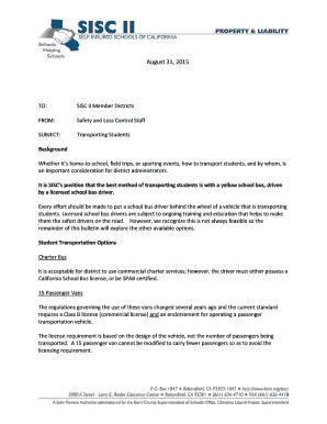 Transportation for School-Related Trips Driver Registration Form