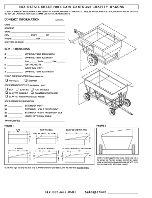 Grain Cart and Gravity Wagon Box Detail Sheet