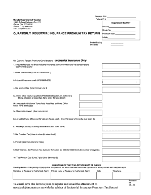 Nevada Quarterly Industrial Insurance Premium Tax Return