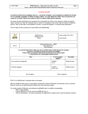 Lettre de prêt