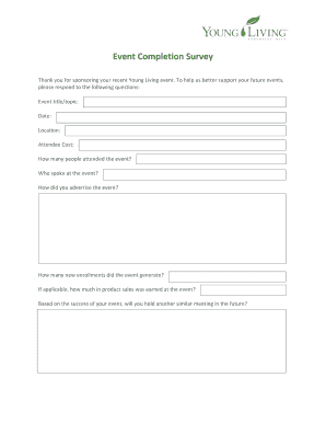 Event Completion Survey