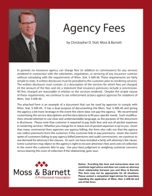 Minnesota Insurance Agency Fee Disclosure Form 60K.46