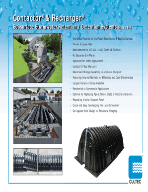 Contactor & Recharger Stormwater Retention System Specifications