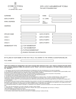 Lido Membership Application Form