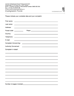 Beschwerdeformular der Volksanwaltschaft