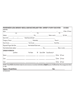 Frontier Medex Global Emergency Medical Assistance Enrollment Form