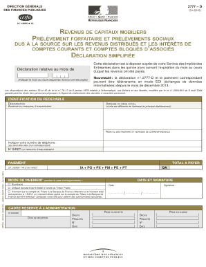 Déclaration simplifiée 2777-D