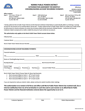 Authorization Agreement for Recurring Payments