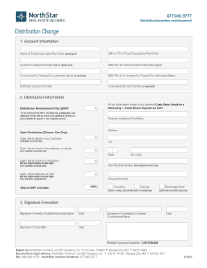 Real Estate Income II Distribution Change Form