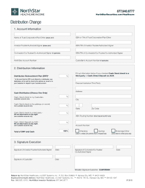 NorthStar Healthcare Distribution Change Form