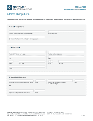 NorthStar Securities Address Change Form