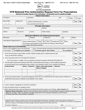 NYS Medicaid Prior Authorization Request Form