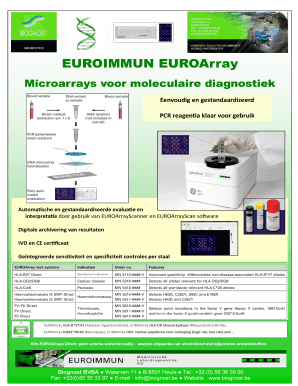 EUROArray Microarrays voor moleculaire diagnostiek
