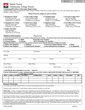 Continuing Education Registration Form