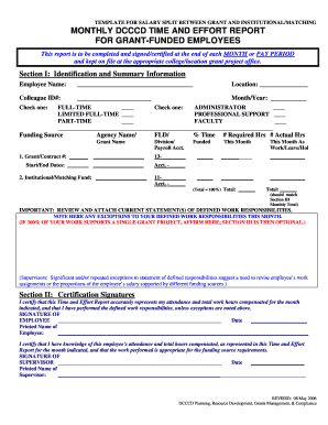 DCCCD Time and Effort Report