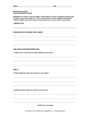 Career Exploration Activity Form