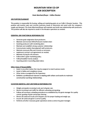Grain Merchant/Buyer Job Description