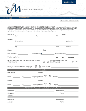 Employment Application Form